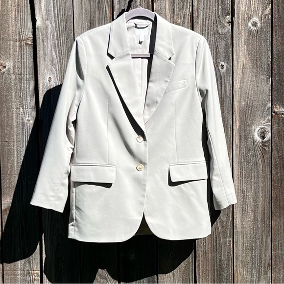 H&M taupe tan oversized blazer size small - Picture 2 of 16